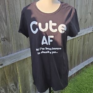 Cute AF Black Short Sleeve Tee